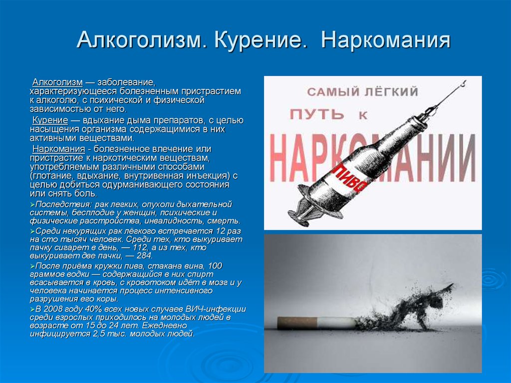 Проект по теме проблема спида наркомании алкоголизма